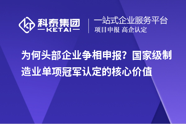 為何頭部企業(yè)爭(zhēng)相申報(bào)？國(guó)家級(jí)制造業(yè)單項(xiàng)冠軍認(rèn)定的核心價(jià)值