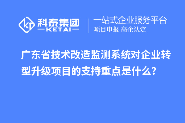 廣東省技術(shù)改造監(jiān)測系統(tǒng)對企業(yè)轉(zhuǎn)型升級項目的支持重點是什么？