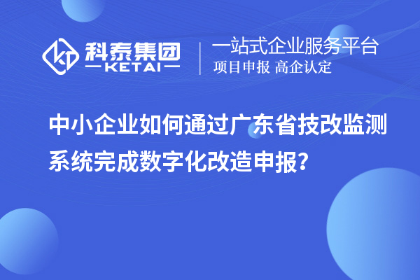 中小企業(yè)如何通過廣東省技改監(jiān)測系統(tǒng)完成數(shù)字化改造申報？