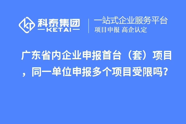 廣東省內企業(yè)申報首臺（套）項目，同一單位申報多個項目受限嗎？