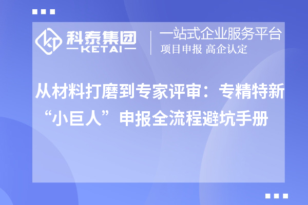 從材料打磨到專家評(píng)審：專精特新“小巨人”申報(bào)全流程避坑手冊(cè)