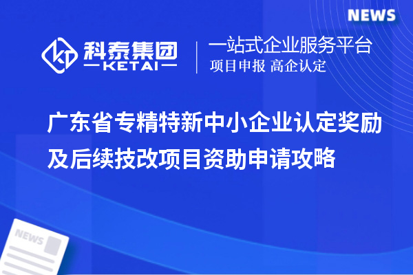 廣東省專精特新中小企業(yè)認(rèn)定獎(jiǎng)勵(lì)及后續(xù)技改項(xiàng)目資助申請(qǐng)攻略