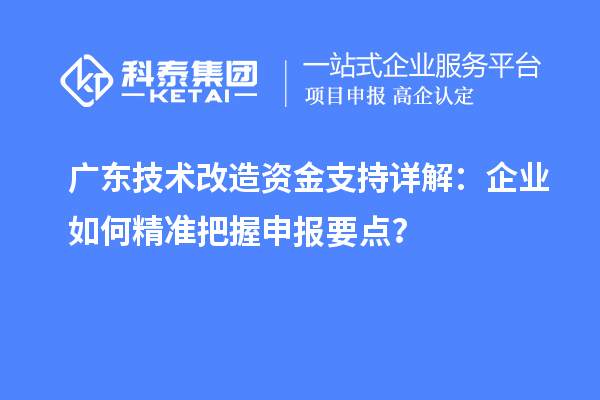 廣東技術(shù)改造資金支持詳解：企業(yè)如何精準(zhǔn)把握申報(bào)要點(diǎn)？