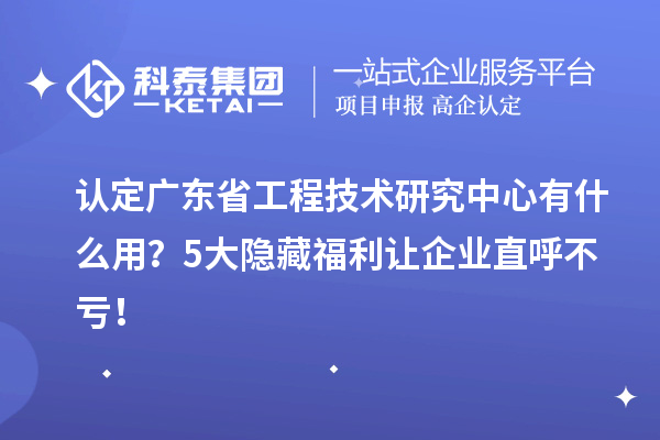 認(rèn)定廣東省工程技術(shù)研究中心有什么用？5大隱藏福利讓企業(yè)直呼不虧！