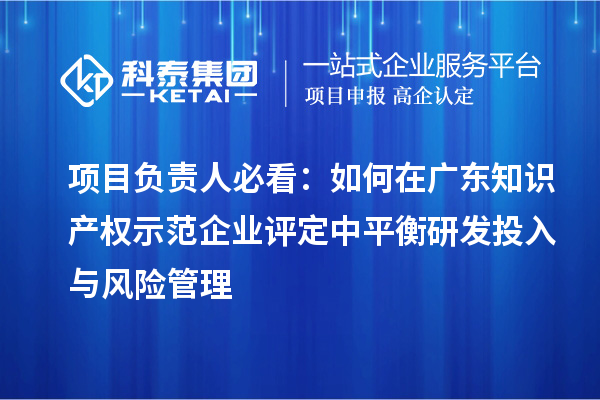 項(xiàng)目負(fù)責(zé)人必看：如何在廣東知識產(chǎn)權(quán)示范企業(yè)評定中平衡研發(fā)投入與風(fēng)險(xiǎn)管理