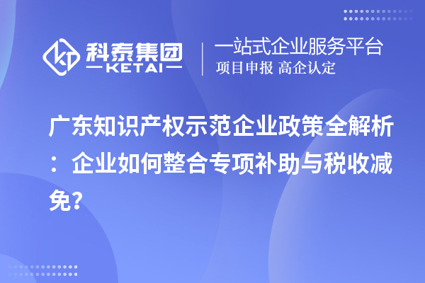 廣東知識產(chǎn)權(quán)示范企業(yè)政策全解析：企業(yè)如何整合專項(xiàng)補(bǔ)助與稅收減免？