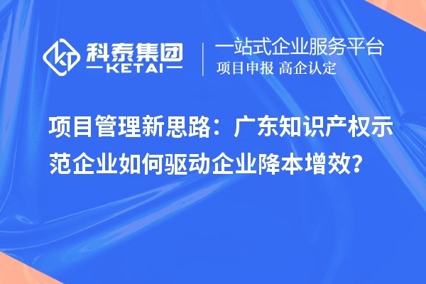 項(xiàng)目管理新思路：廣東知識產(chǎn)權(quán)示范企業(yè)如何驅(qū)動(dòng)企業(yè)降本增效？