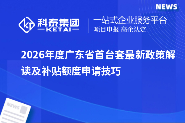 2026年度廣東省首臺套最新政策解讀及補(bǔ)貼額度申請技巧