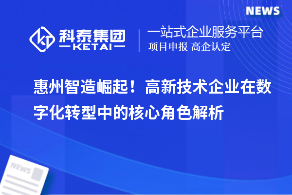 惠州智造崛起！高新技術(shù)企業(yè)在數(shù)字化轉(zhuǎn)型中的核心角色解析