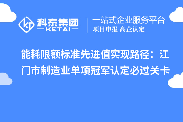能耗限額標(biāo)準(zhǔn)先進(jìn)值實現(xiàn)路徑：江門市制造業(yè)單項冠軍認(rèn)定必過關(guān)卡