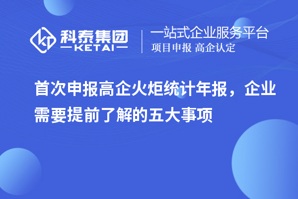 首次申報高企火炬統(tǒng)計年報，企業(yè)需要提前了解的五大事項