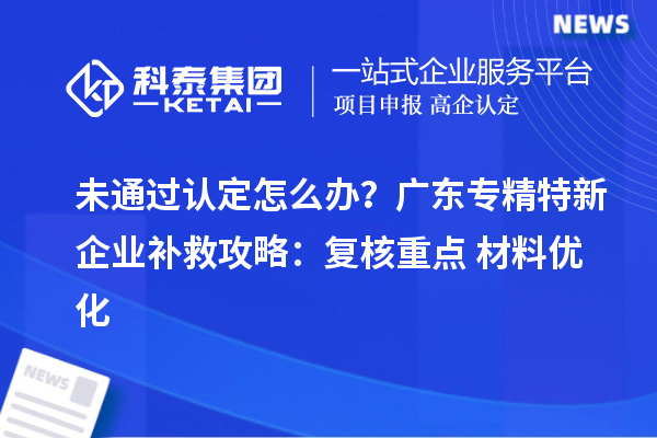 未通過認定怎么辦？廣東專精特新企業(yè)補救攻略：復(fù)核重點+材料優(yōu)化