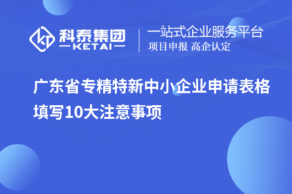 廣東省專精特新中小企業(yè)申請表格填寫10大注意事項